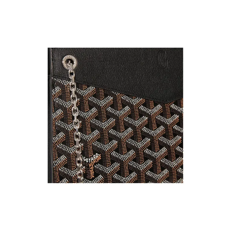 GOYARD Rouette Canvas With Leather Tote Chain Bag Shoulder Bag Women's Black-4