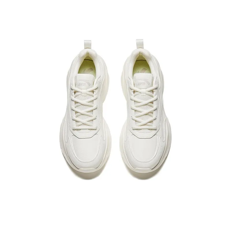 Anta Chao Bai GZ Cushioned Slip Resistant Abrasion Resistant Low Top Casual Shoes Men's Ivory-2