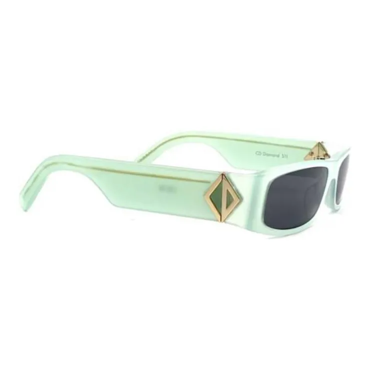 DIOR Acetate Irregular Shape Sunglasses Unisex Green-1