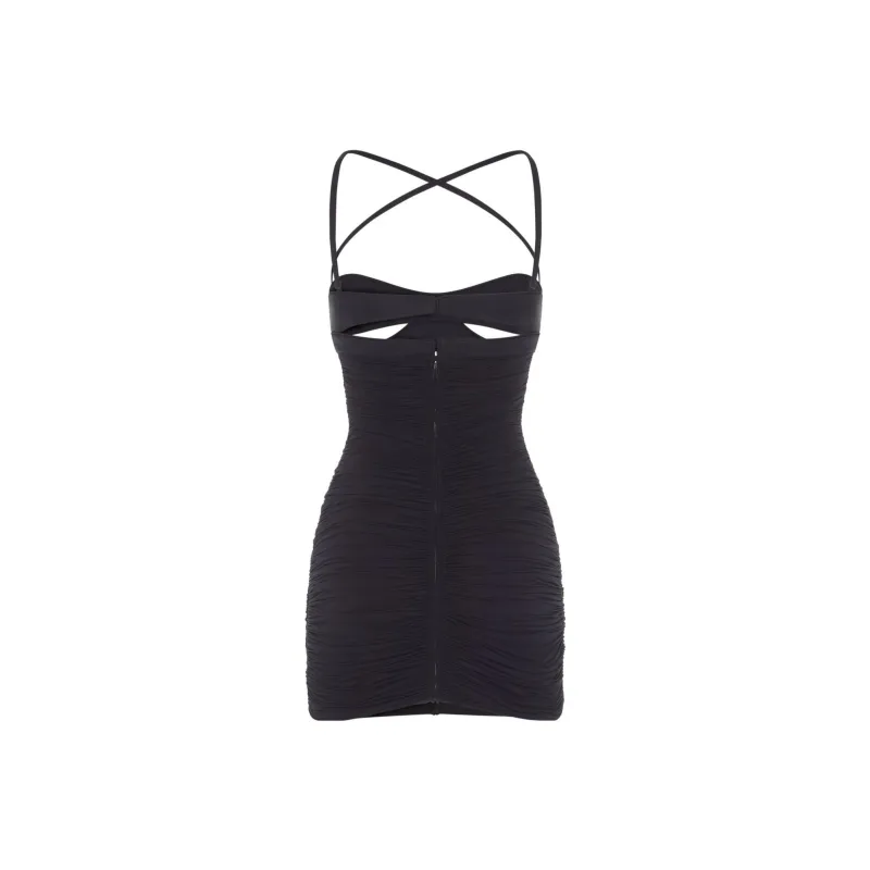 Mugler Cut out Detail Ruched Minidress-1