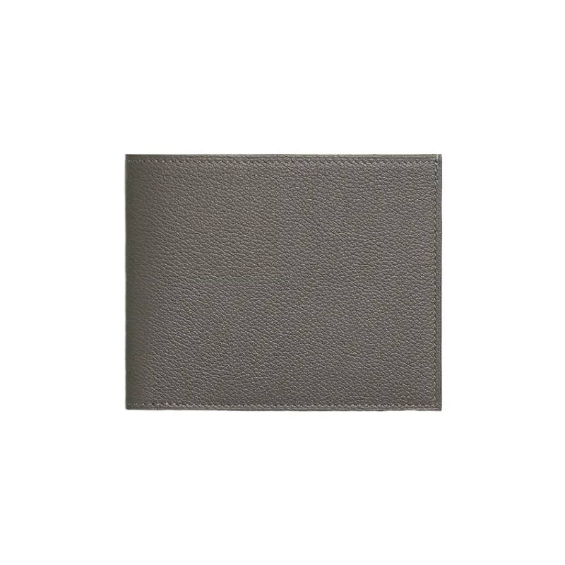HERMES Evercolor Leather Card Holder Women's Meyer Grey/Sapphire Blue-0