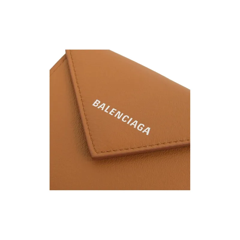 Balenciaga Leather Wallet Regular Women's Brown Yellow-5