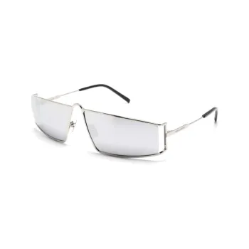 SAINT LAURENT Metal Acetate Irregular Shape Sunglasses Men's Silver