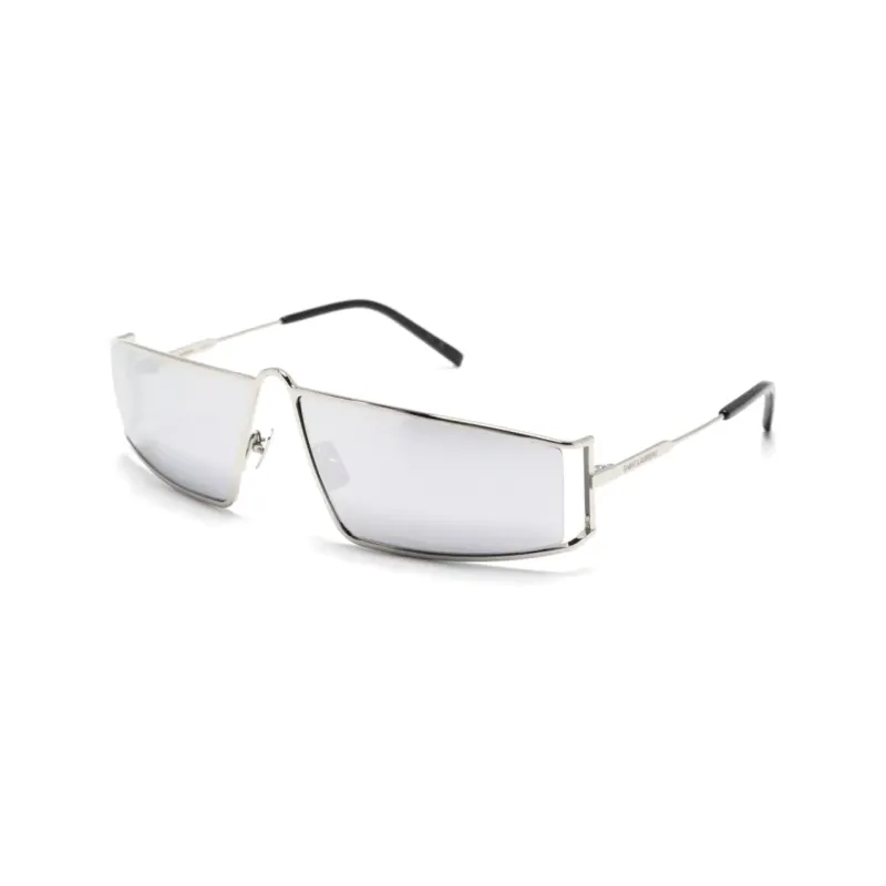 SAINT LAURENT Metal Acetate Irregular Shape Sunglasses Men's Silver-0