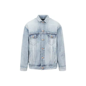 Balenciaga Logo Printed Oversized Denim Jacket