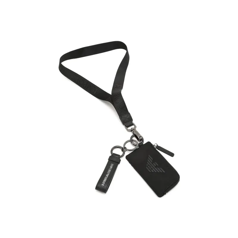 EMPORIO ARMANI Leather Halter Wallet Men's Black-3