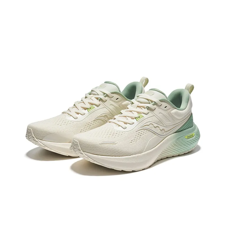 Saucony Surge 2 Cushioned Slip Resistant Low Top Marathon Running Shoes Unisex Beige Green-2