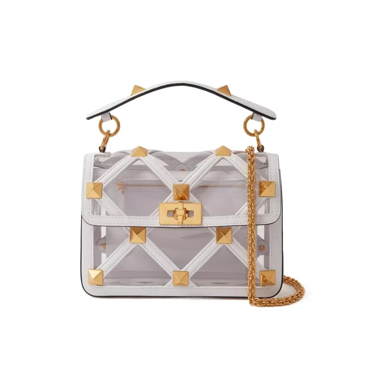 Valentino Leather Handbag Large Size Women's White-1