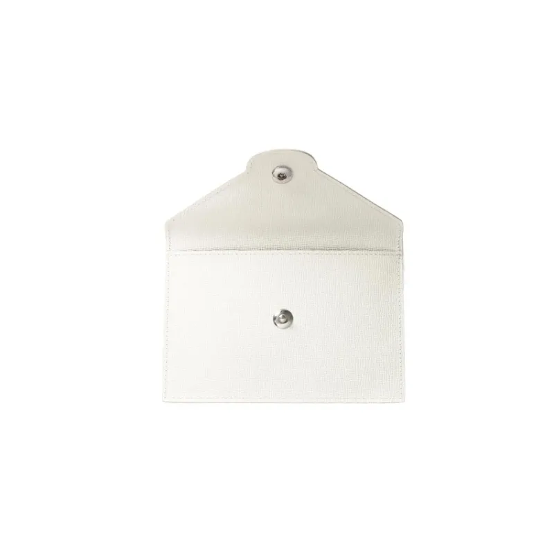 LONGCHAMP Calfskin Card Holder Wallet Unisex Ecru-1