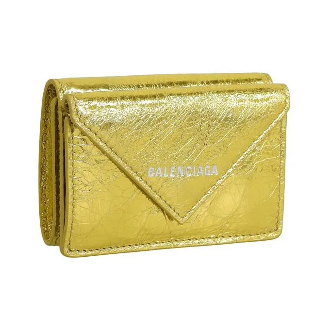 Balenciaga Leather Wallet Regular Women's Gold-1