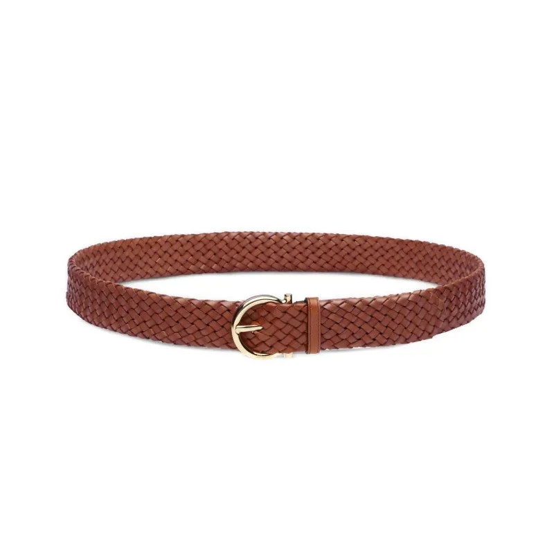FERRAGAMO Interwoven Pin Buckle Leather Belts Men's Brown-0