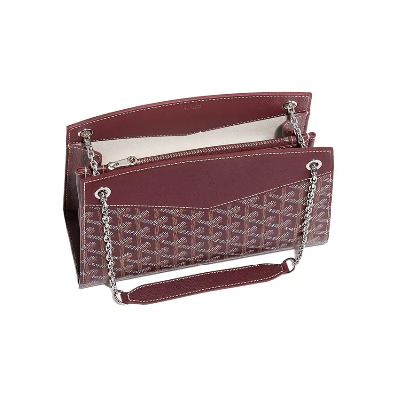 GOYARD Rouette Canvas With Leather Totes Chain Bag Shoulder Bag Women's Burgundy-2