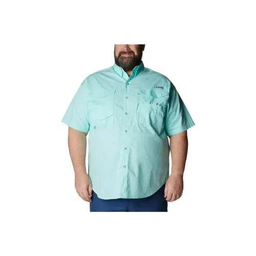 Columbia PFG Bonehead Shirts Men Light Cyan