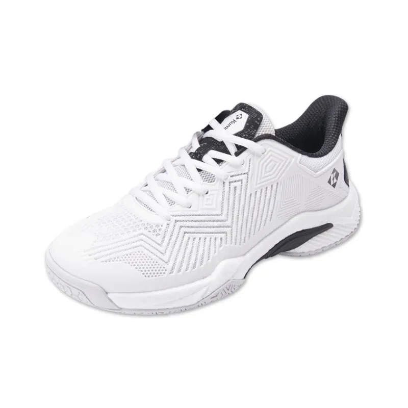 KUMPOO Anti Slip Wear Resistant Low Top Badminton Shoes Unisex White-2