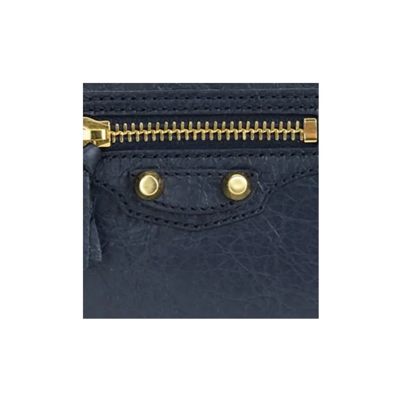 Balenciaga Leather Wallet Regular Women's Blue Black-4