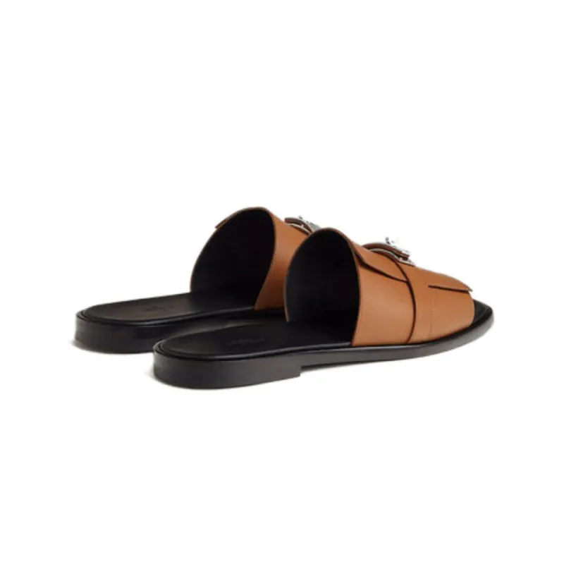 HERMES Gabriella Slide Slippers Men's Brown-4