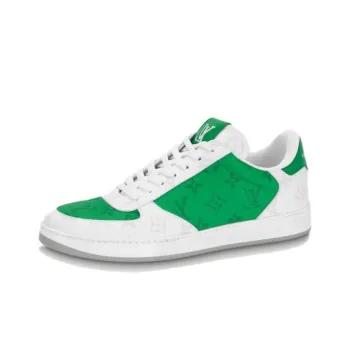 LOUIS VUITTON Rivoli Low Top Skateboard Shoes Men's White Green