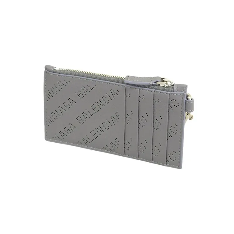Balenciaga Leather Clutches Wallets Card Holders Women's Gray-2