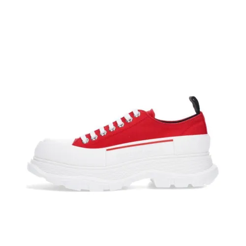 Alexander McQueen Tread Slick Low Lace Up Red White