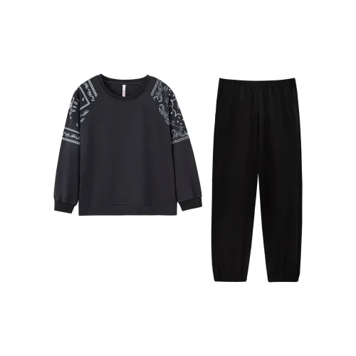 DAMOS·LOVE Pajama Set Fall Women's Dark Gray