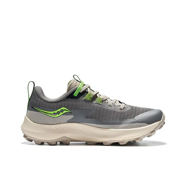 Saucony Peregrine 13 Peregrine Falcon 13 Slip Resistant Breathable Low Top Trail Running Shoes Women's Gray Green-1