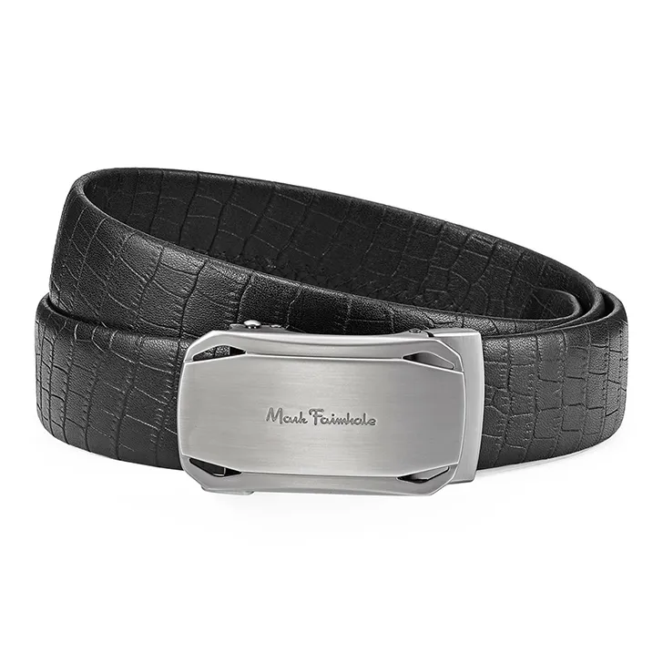 FAIRWHALE Crocodile Pattern, Automatic Buckle, Youthful Genuine Leather Belts Men's Width 3.5cm-3