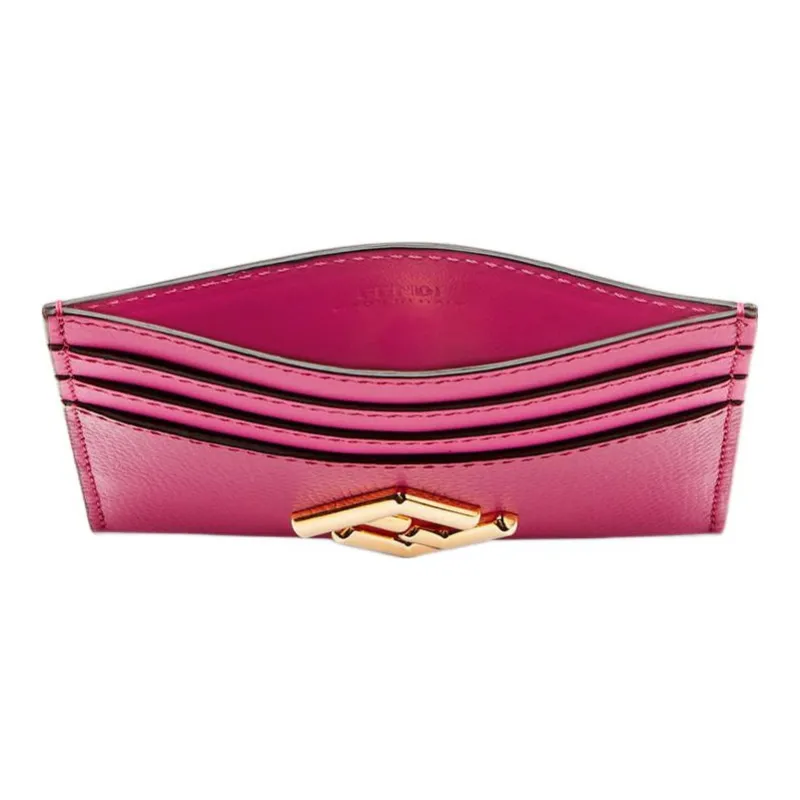 FENDI Calfskin Card Holder Women's Fuchsia/Dark Pink-2