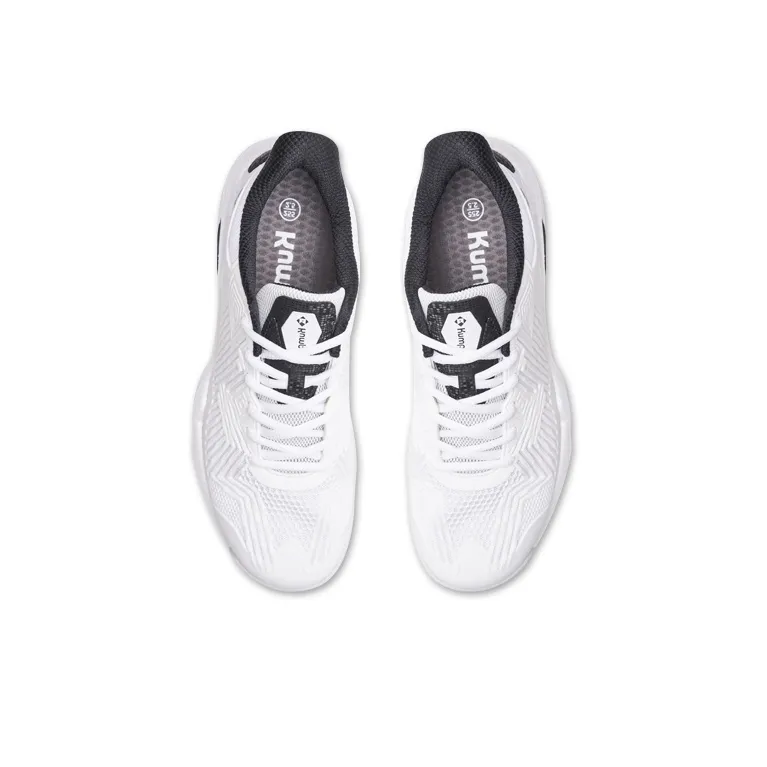 KUMPOO Anti Slip Wear Resistant Low Top Badminton Shoes Unisex White-3