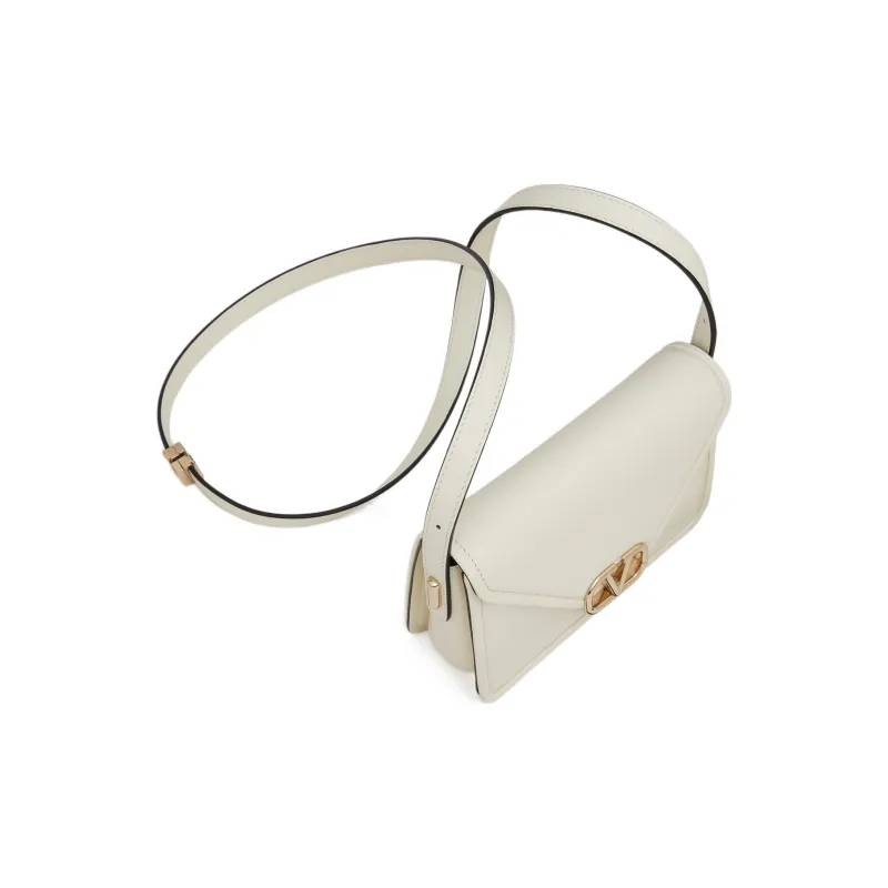 Valentino Calfskin Handbag Shoulder Bag Women's Ivory White-4