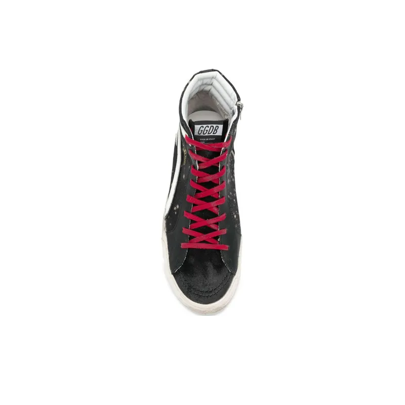 Golden Goose Slide High-Top Skateboard Shoes Men's Black Vintage Version-4