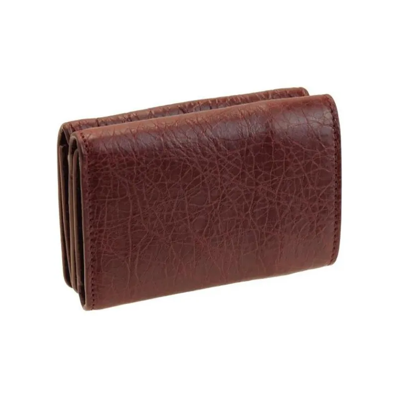 Balenciaga Leather Wallet Mini Women's Dark Red-1