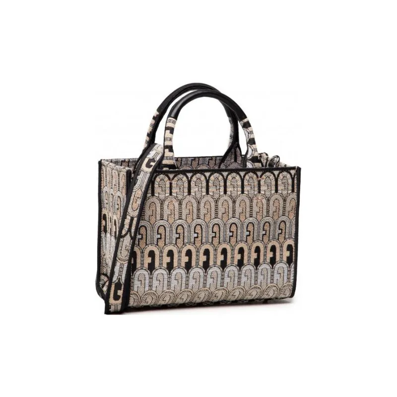Furla Opportunity Jacquard Fabric Fabric Tote Bag Shopping Bag Shoulder Bags Mini Women's Desert Series-1