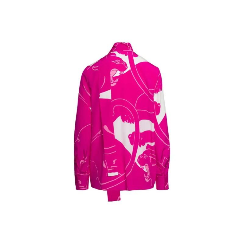 Valentino Scarf Detailed Long Sleeved Shirt-1