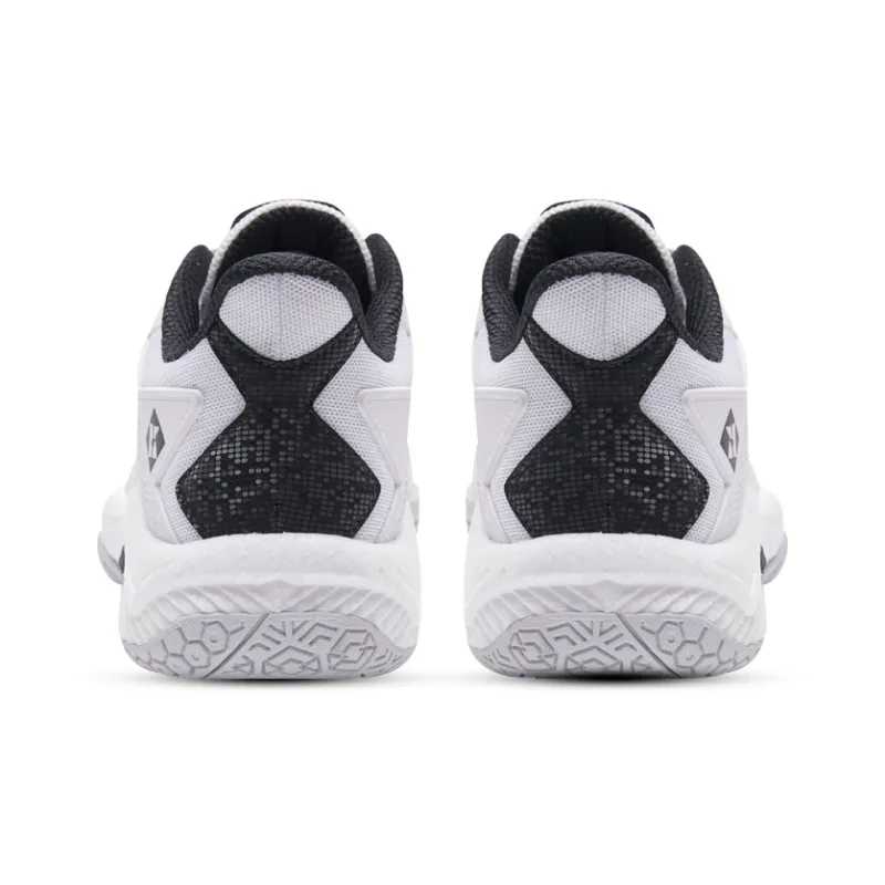 KUMPOO Anti Slip Wear Resistant Low Top Badminton Shoes Unisex White-4