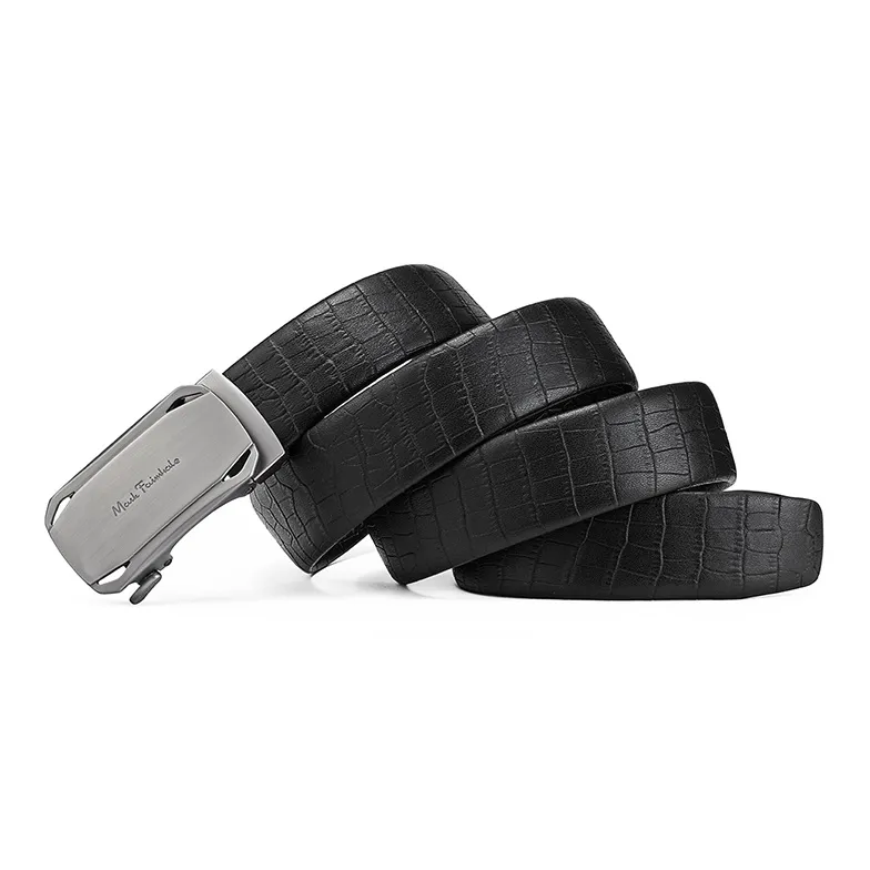 FAIRWHALE Crocodile Pattern, Automatic Buckle, Youthful Genuine Leather Belts Men's Width 3.5cm-2