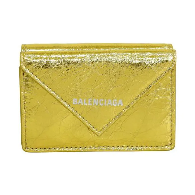 Balenciaga Leather Wallet Regular Women's Gold-0