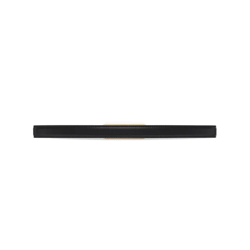 GUCCI Crystal Gucci Belt With Slim Buckle, Smooth Closure Leather Belts Women's Black Width 2CM-1