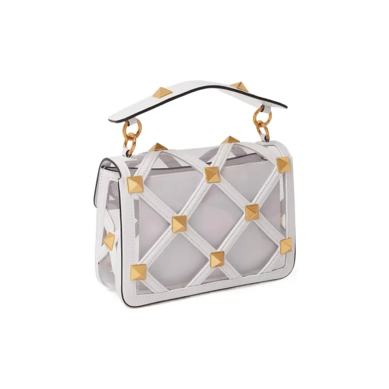 Valentino Leather Handbag Large Size Women's White-3