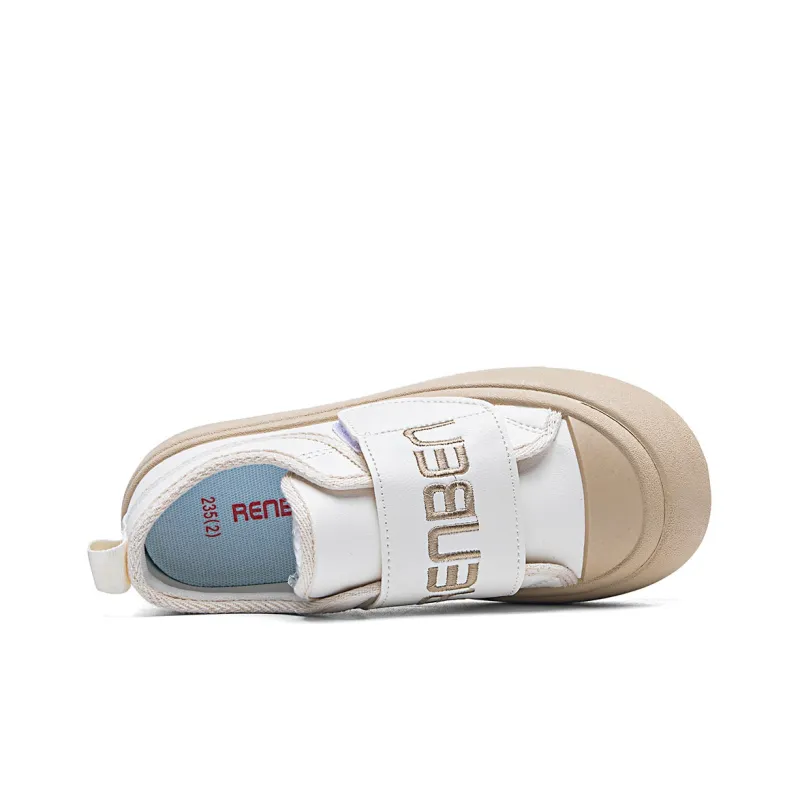 RENBEN Cushioned Wear Resistant Breathable Height Increasing Low Top Skateboard Shoes Women's Beige Coffee-2