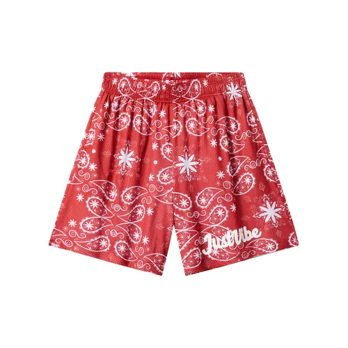 JUST VIBE Casual Shorts Unisex Red