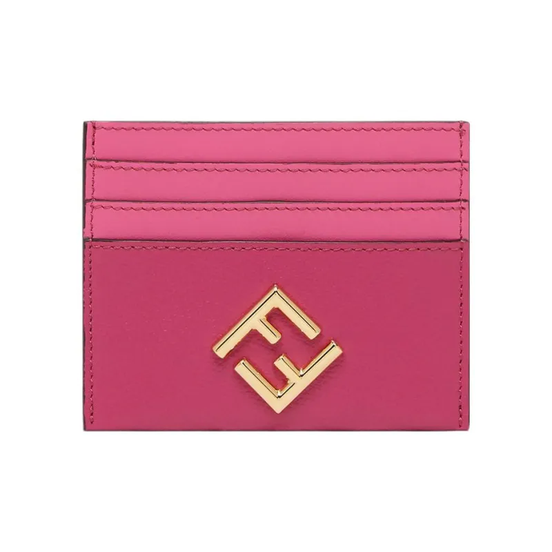 FENDI Calfskin Card Holder Women's Fuchsia/Dark Pink-0