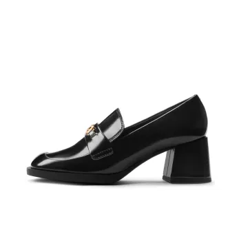 CHARLES&KEITH Small CK Loafers 5.9cm 5.9cm Women's Black Boxed Black/Multi Composite Color/Brown Brown