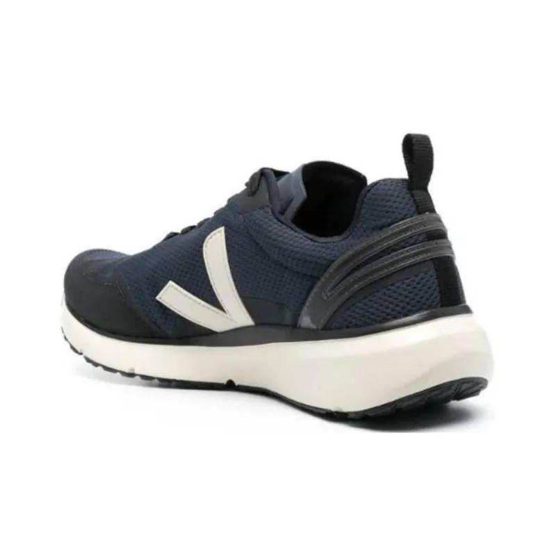 VEJA Logo Patch Panelled Low Top Sneakers 'Navy White'-3