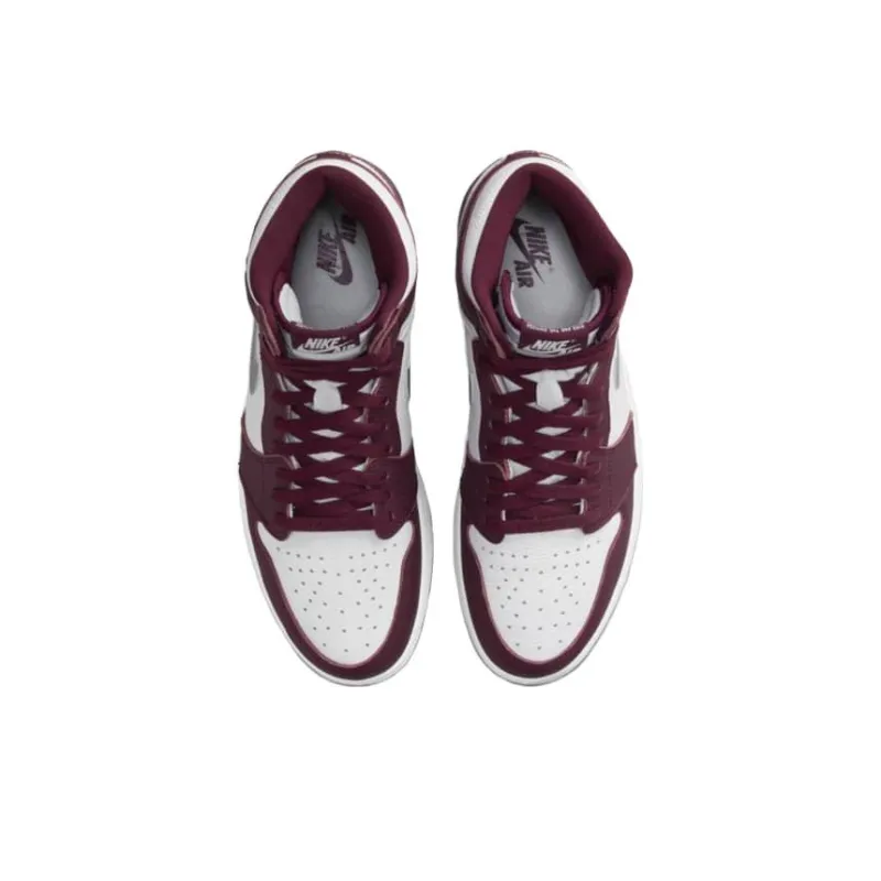Jordan Air Jordan 1 Anti Slip Wear Resistant High Top Vintage Basketball Shoes Unisex Red-3