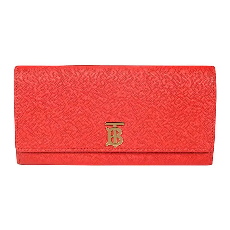 Burberry Grained Lambskin Card Holder Wallet Regular Women's Red-0