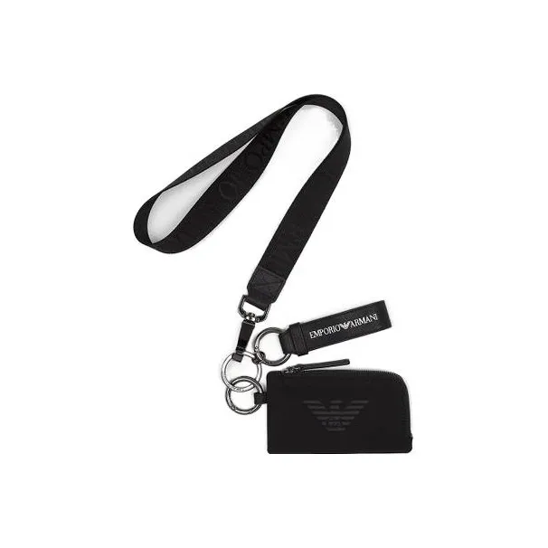 EMPORIO ARMANI Leather Halter Wallet Men's Black-2