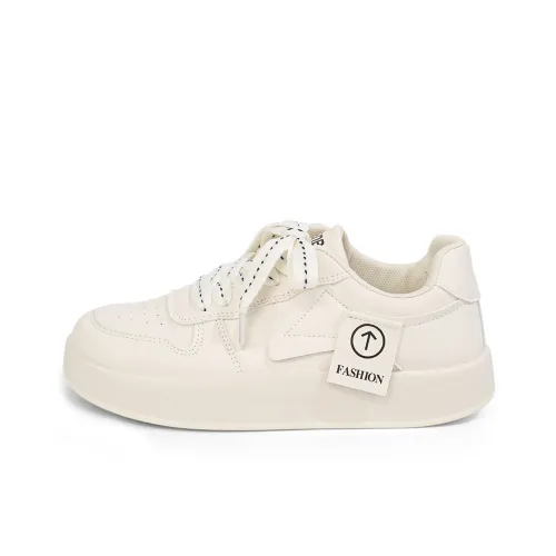 RENBEN Skateboard Shoes Women's Low-Top Beige