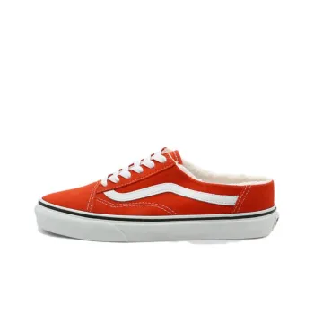 Vans Suede Sherpa Old Skool Mule Skate Sneakers 'Red White'
