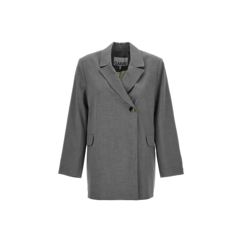 GANNI Oversized Double Breasted Blazer-1