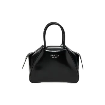 PRADA Genuine Leather Shoulder Bag Regular Women's Black
